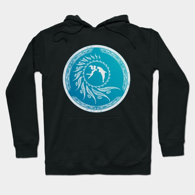 Dolphin Nautilus Atlantis Tribal Hoodie by NicGrayTees